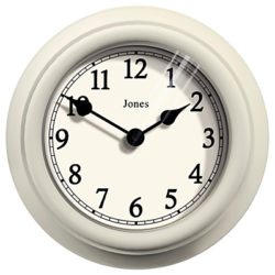 Jones Aphrodite Wall Clock, 18cm Cream